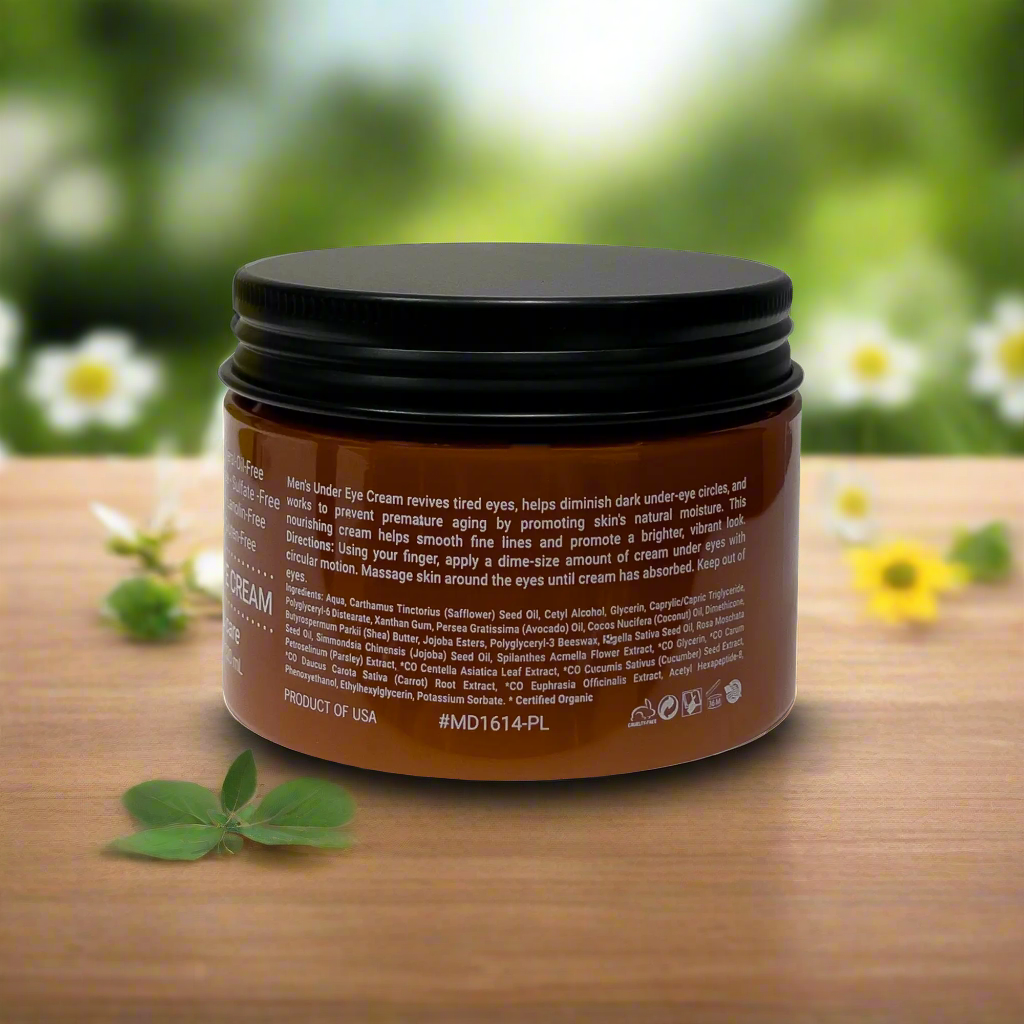 Revitalizing Organic Men's Under Eye Cream with Aloe for Dark Circles and Fine Lines