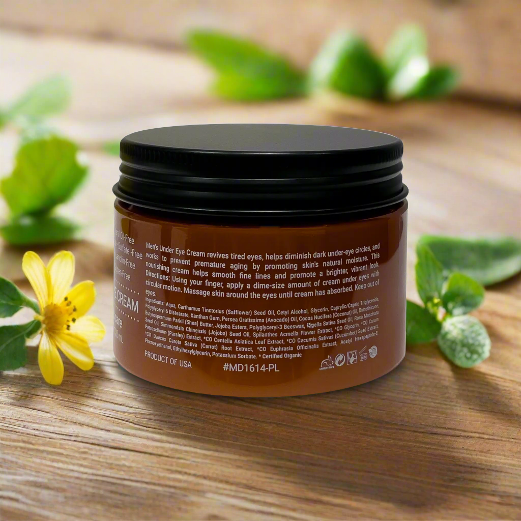 Revitalizing Organic Men's Under Eye Cream with Aloe for Dark Circles and Fine Lines