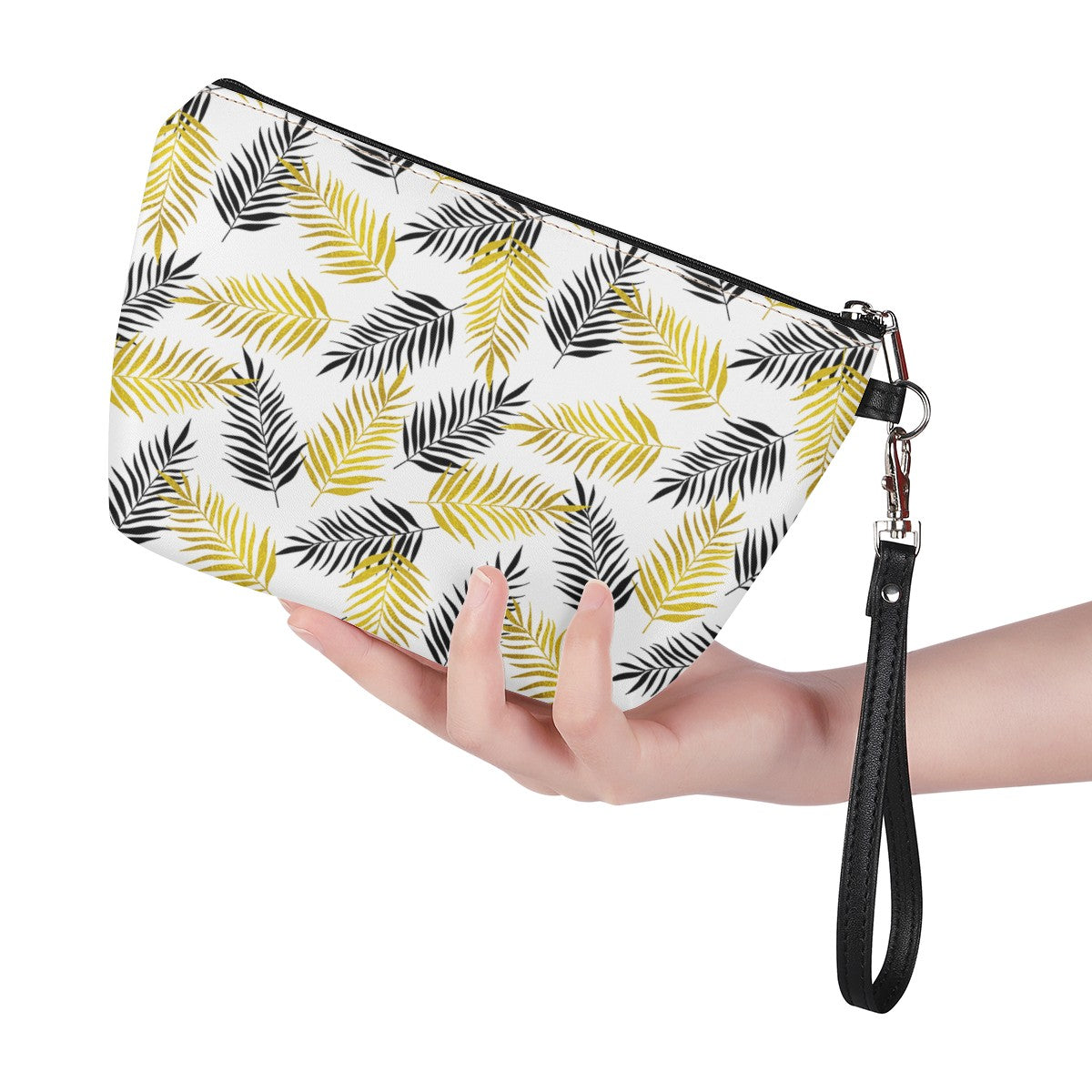 Luxtrini - Black and Gold Palm Branches Sling Cosmetic Bags