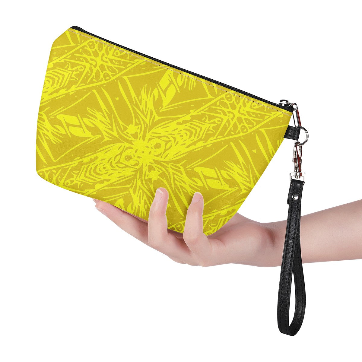 Luxtrini - Yellow Fern Vector Abstract Sling Cosmetic Bags