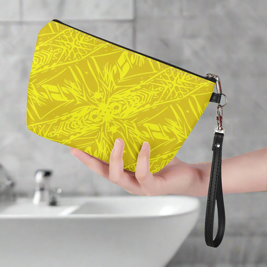 Luxtrini - Yellow Fern Vector Abstract Sling Cosmetic Bags