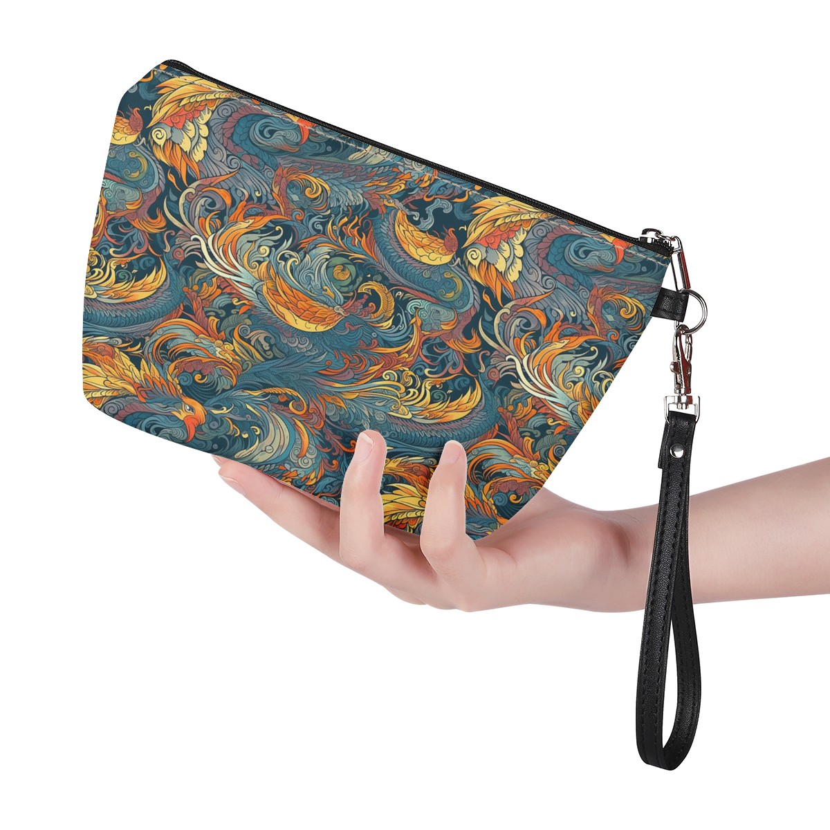 Luxtrini - Majestic Dragon and a Graceful Phoenix Sling Cosmetic Bags