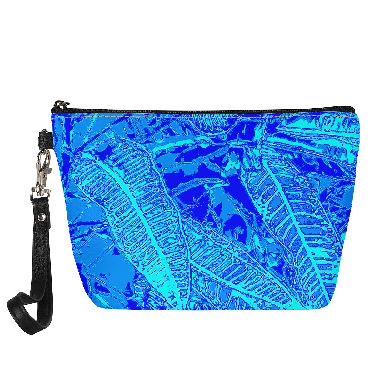 Luxtrini - Vibrant Blue Croton Pattern Sling Cosmetic Bags