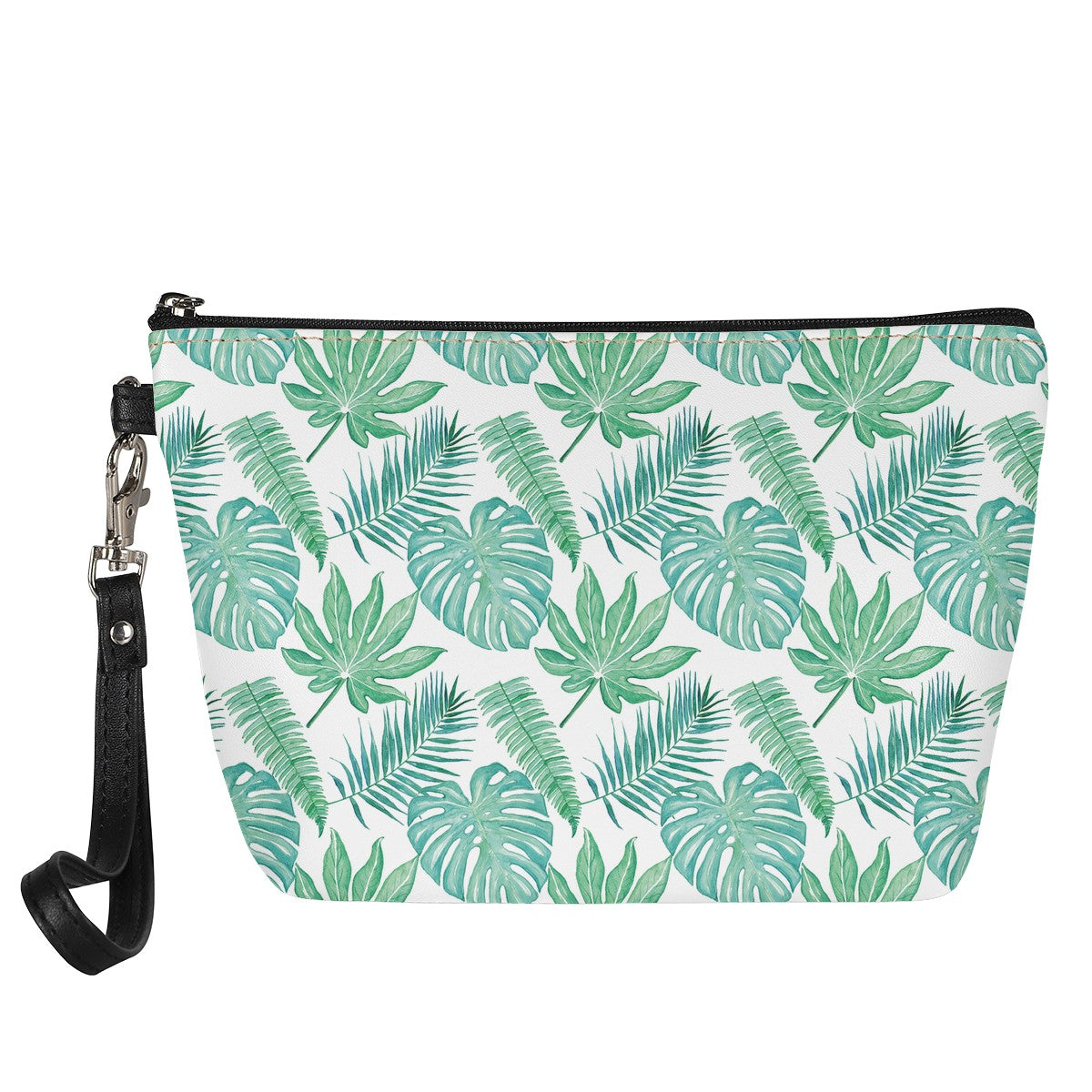 Luxtrini - Palm and Monstera Leaf Green Pattern Sling Cosmetic Bags