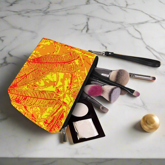 Luxtrini Orange Croton Sling Cosmetic Bags