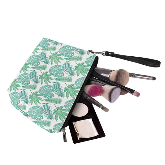 Luxtrini - Palm and Monstera Leaf Green Pattern Sling Cosmetic Bags