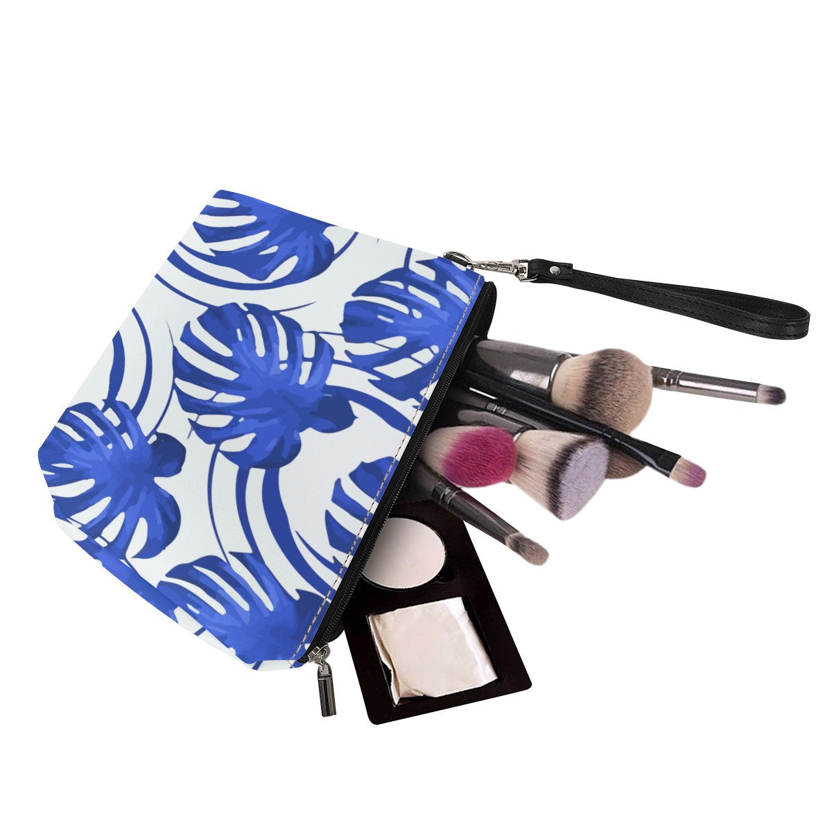 Luxtrini - Blue Monstera Obsession Sling Cosmetic Bags