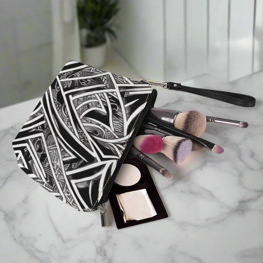 Luxtrini - Black and White Polynesian Sling Cosmetic Bags