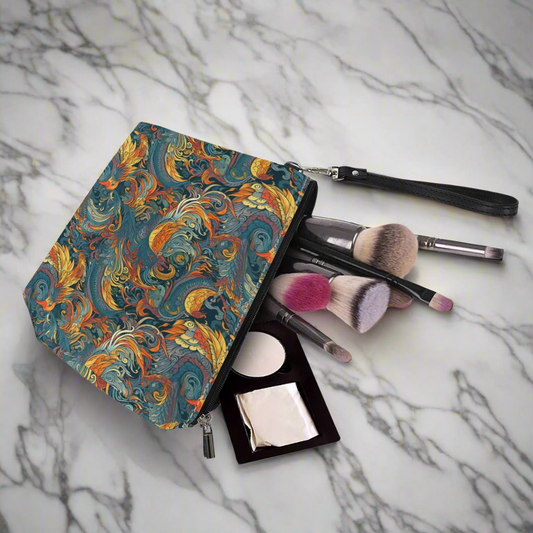 Luxtrini - Majestic Dragon and a Graceful Phoenix Sling Cosmetic Bags