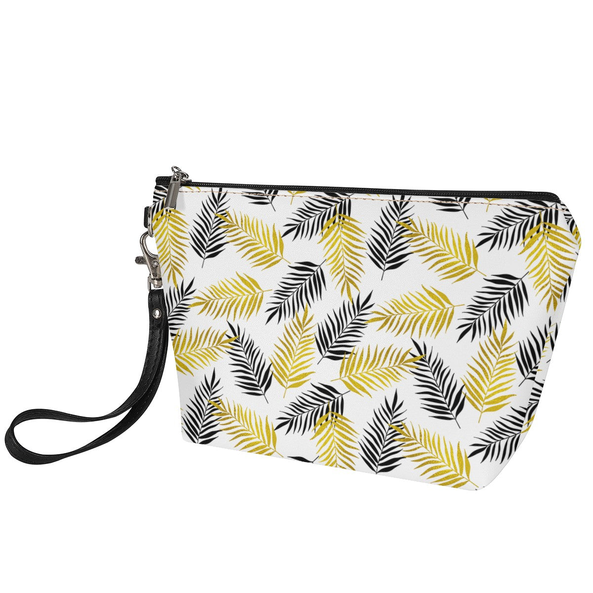 Luxtrini - Black and Gold Palm Branches Sling Cosmetic Bags