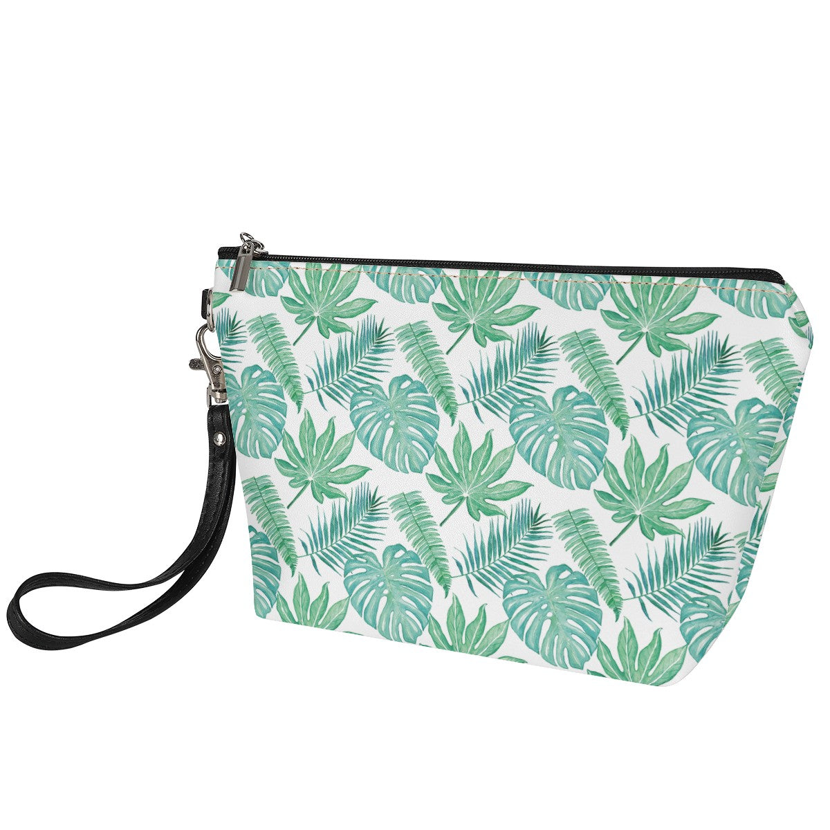 Luxtrini - Palm and Monstera Leaf Green Pattern Sling Cosmetic Bags