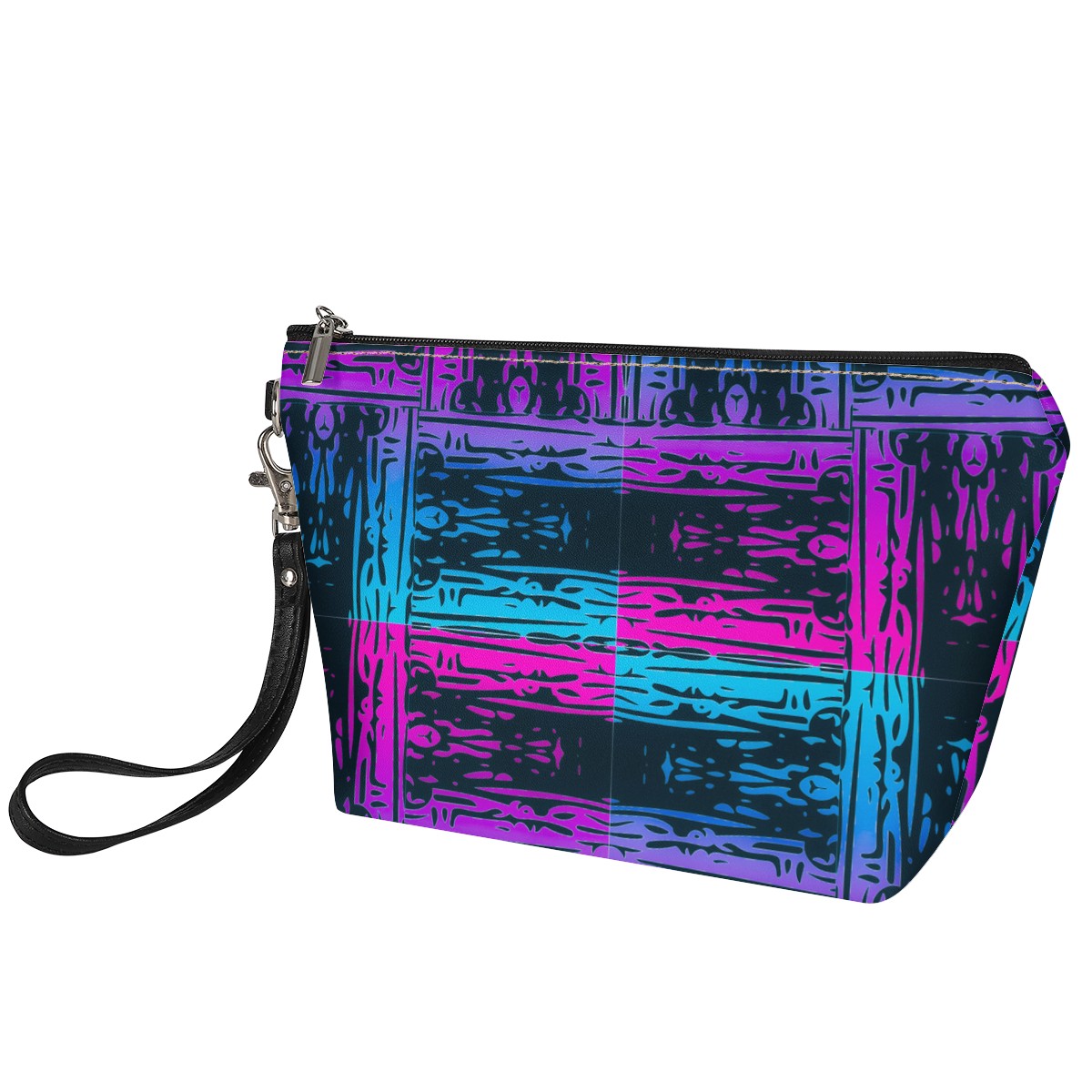 Luxtrini - San Marcos Plaid Blue and Purple Sling Cosmetic Bags