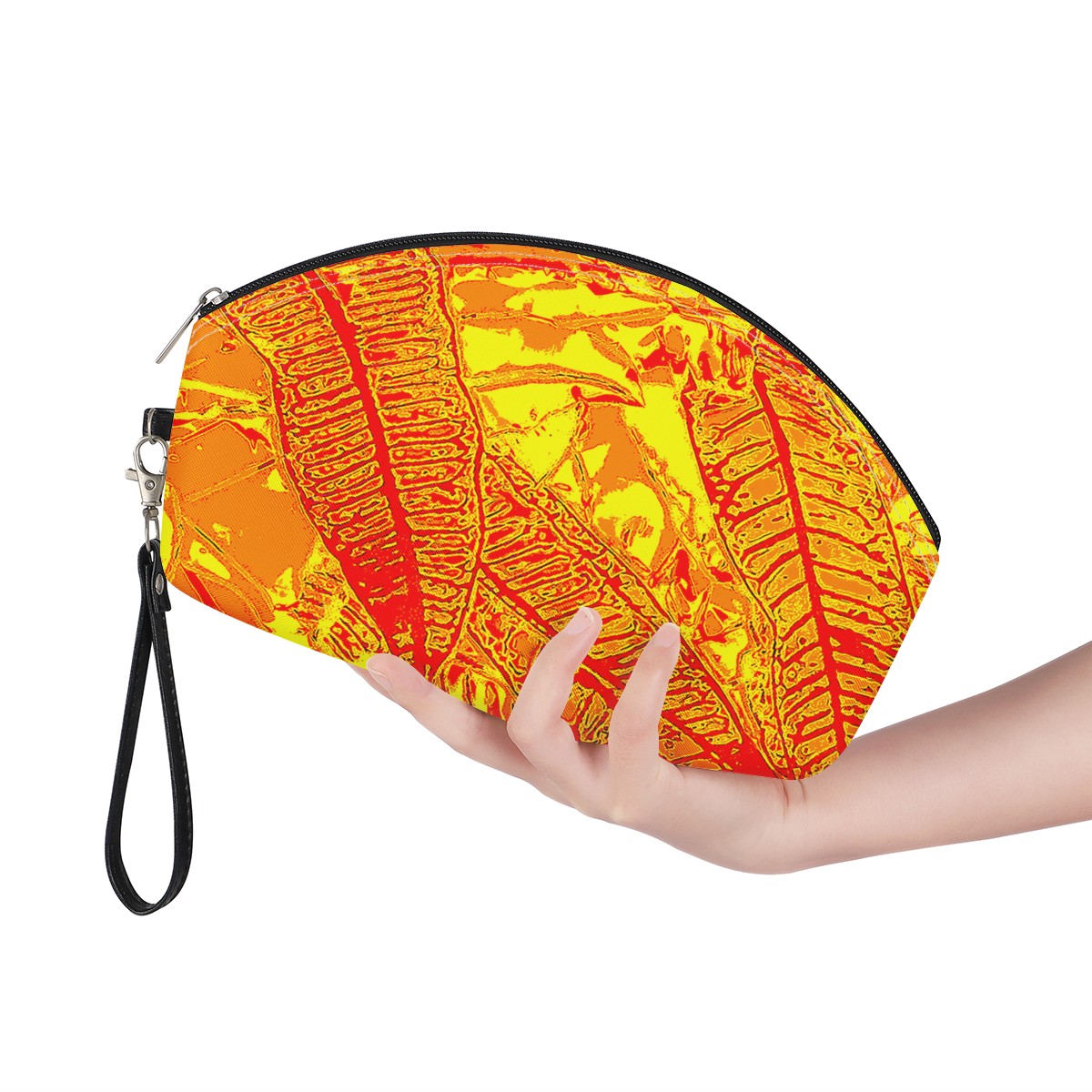 Luxtrini - Orange Croton Curve Cosmetic Bags