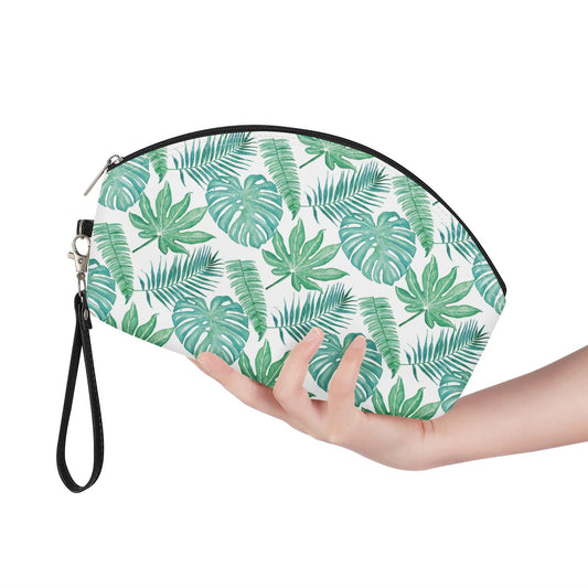 Luxtrini - Palm and Monstera Leaf Green Pattern Curve Cosmetic Bags