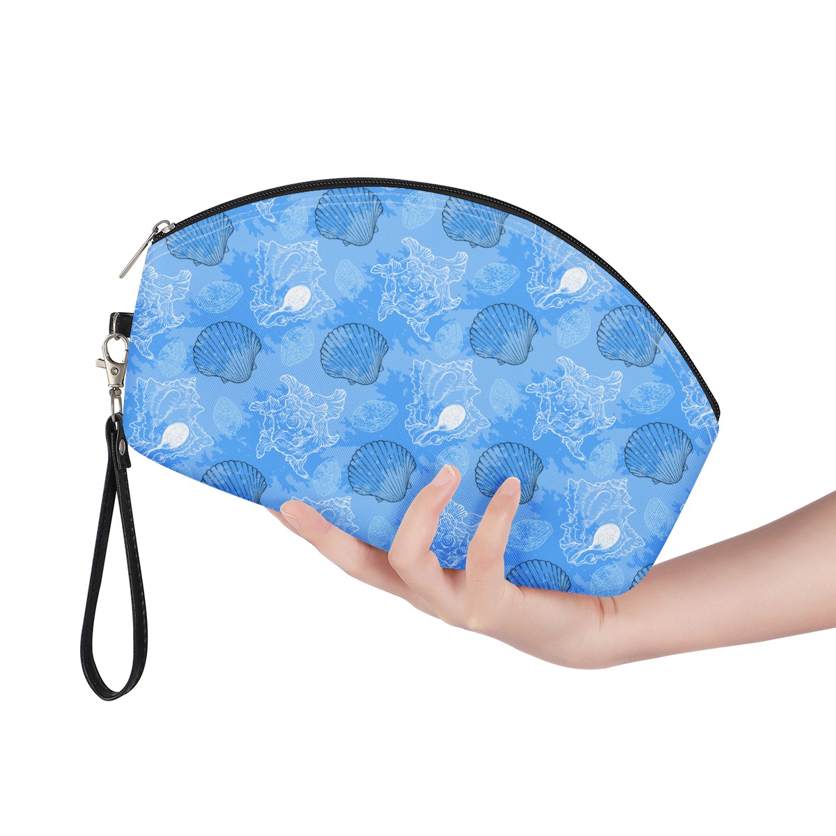 Luxtrini - Blue Seashell Ocean Curve Cosmetic Bags