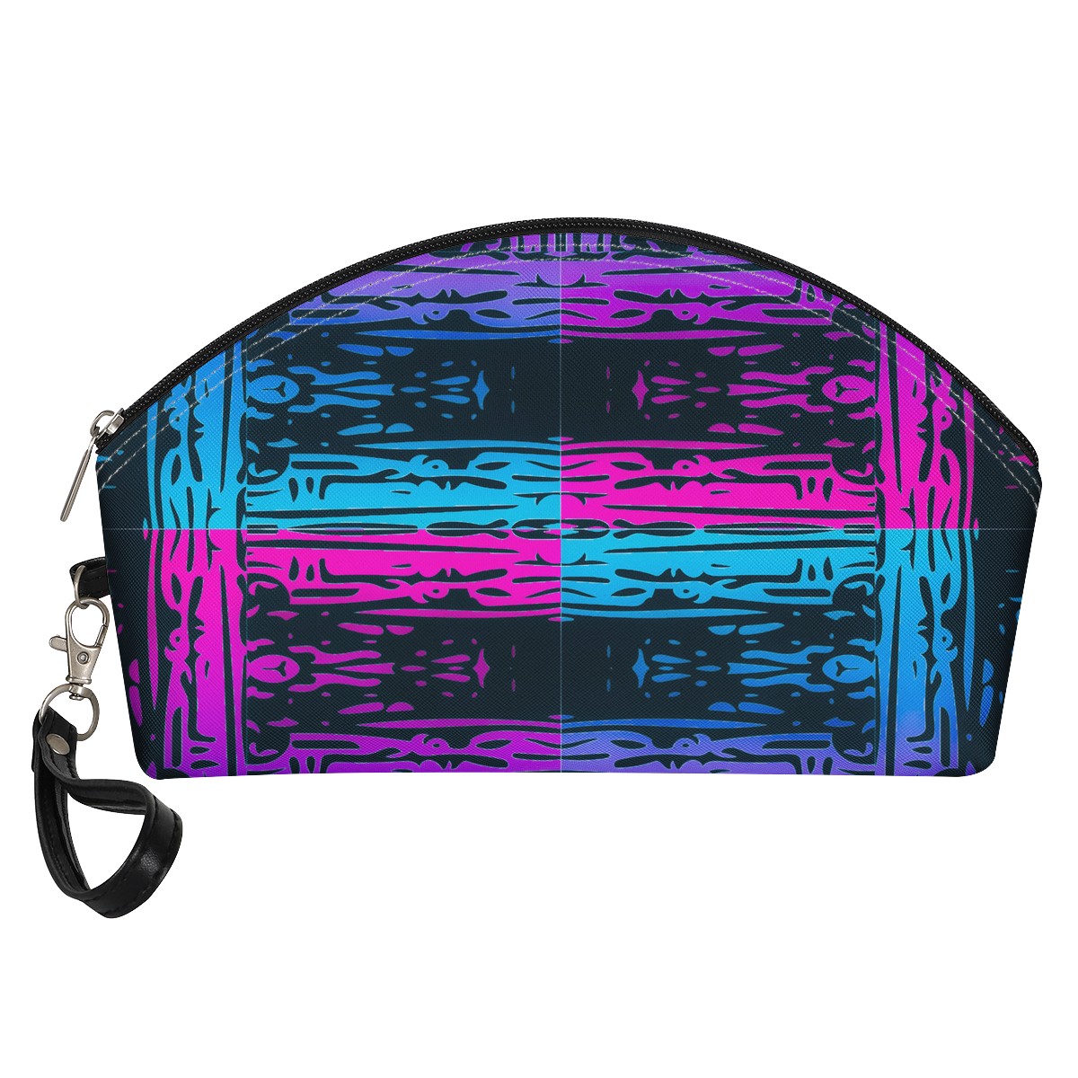 Luxtrini - San Marcos Plaid Blue and Purple Curve Cosmetic Bags