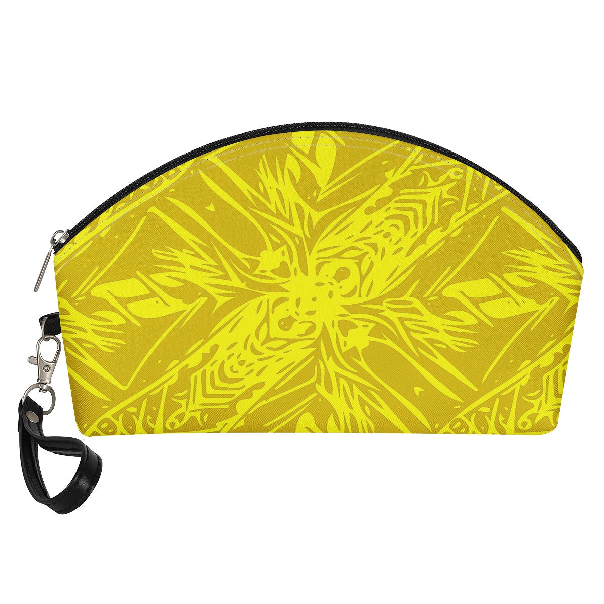 Luxtrini - Yellow Fern Vector Abstract Curve Cosmetic Bags