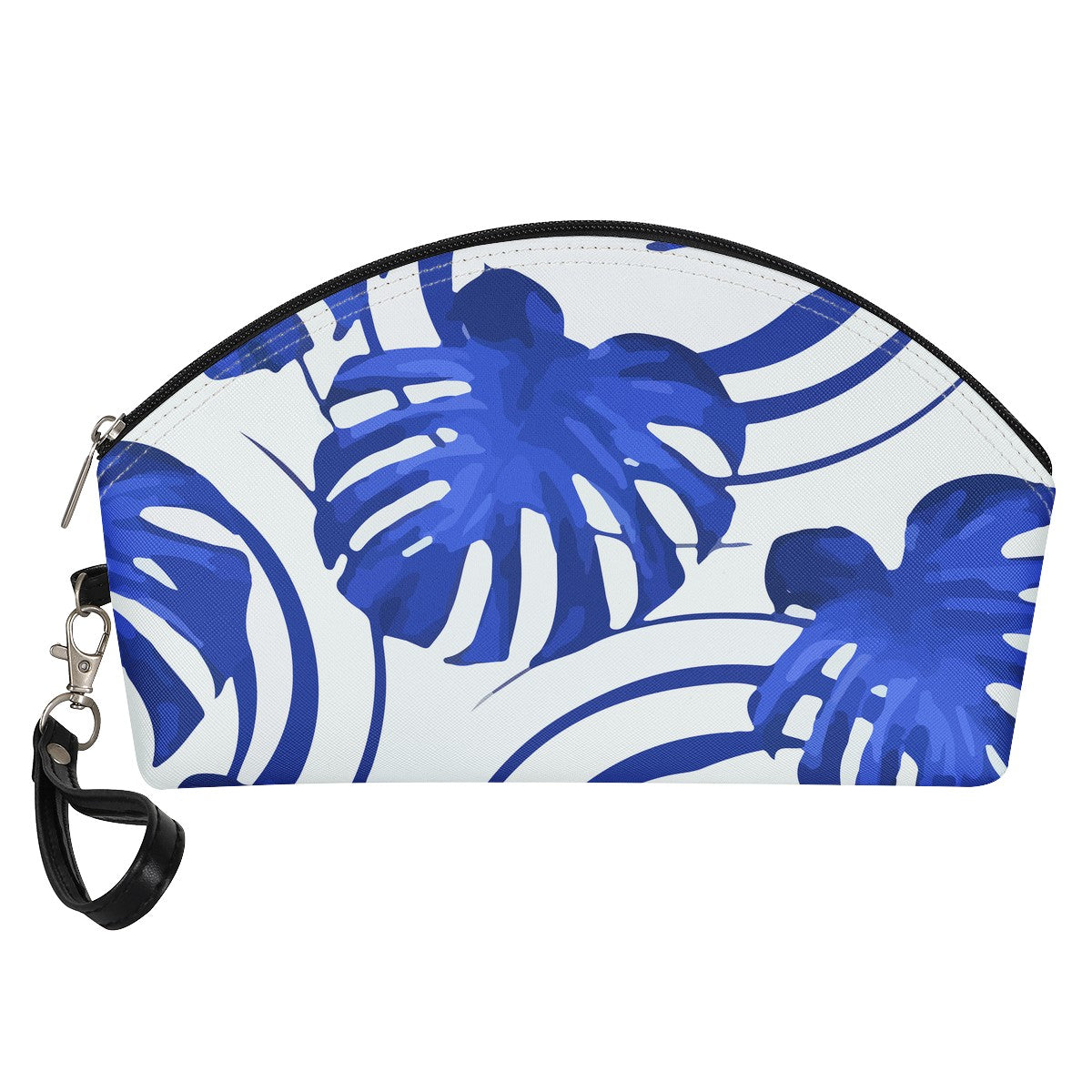 Luxtrini - Blue Monstera Obsession Curve Cosmetic Bags