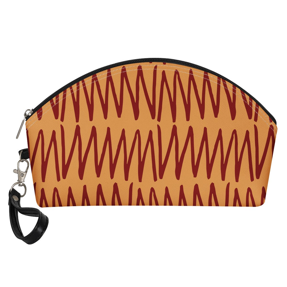 Luxtrini - African Ethnic Mudcloth Orange Curve Cosmetic Bags