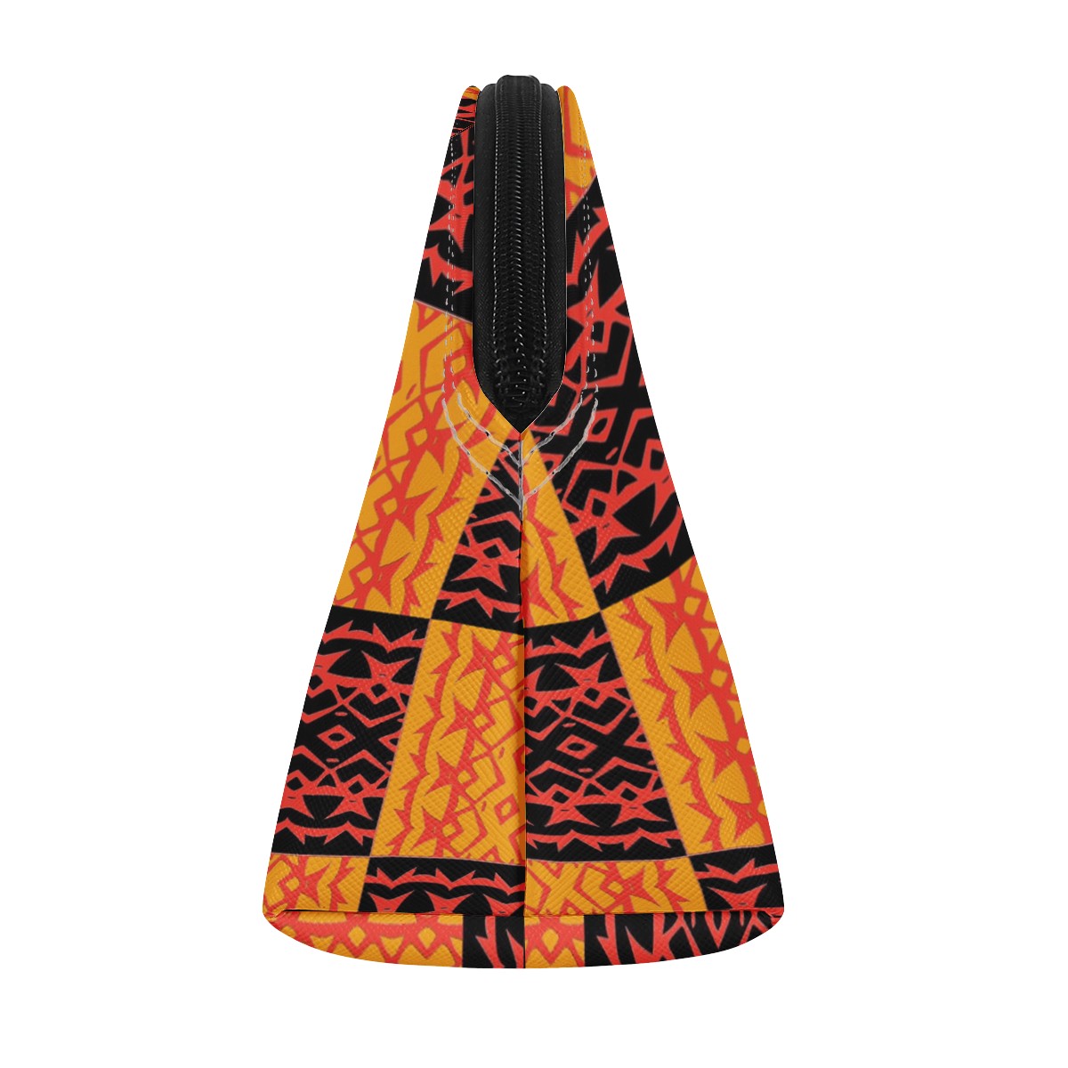 Luxtrini - Black and Orange Tribal Design - Curve Cosmetic Bags