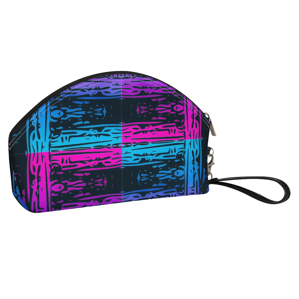 Luxtrini - San Marcos Plaid Blue and Purple Curve Cosmetic Bags