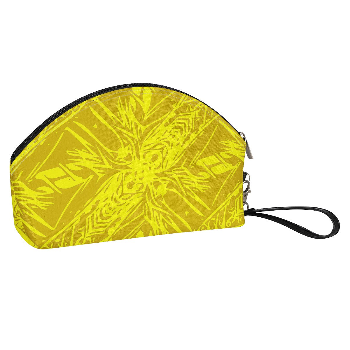 Luxtrini - Yellow Fern Vector Abstract Curve Cosmetic Bags