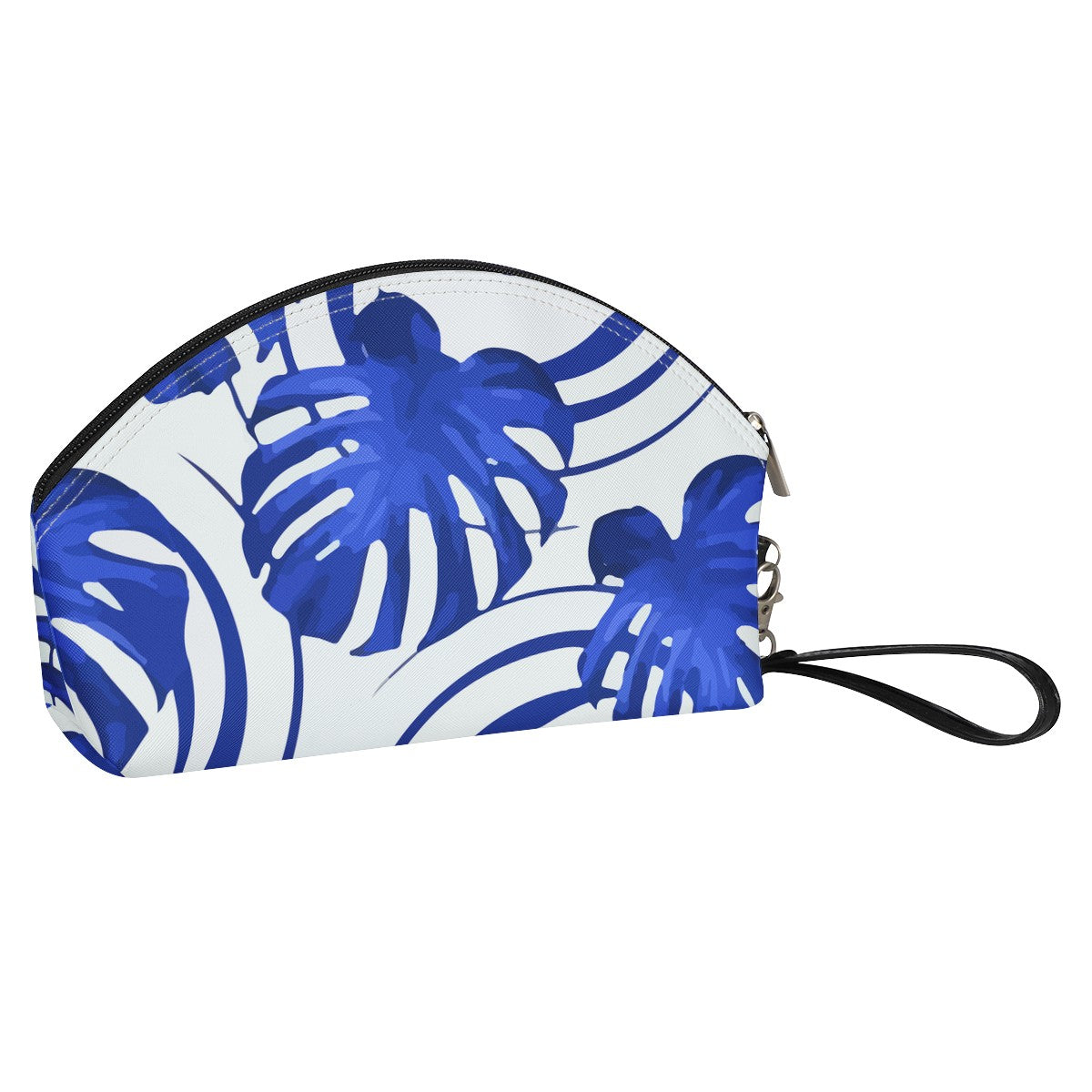 Luxtrini - Blue Monstera Obsession Curve Cosmetic Bags