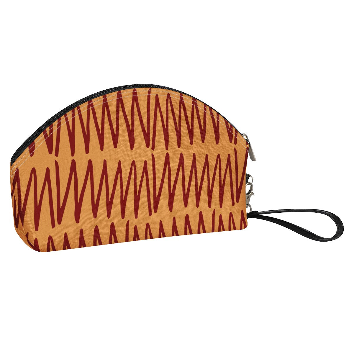 Luxtrini - African Ethnic Mudcloth Orange Curve Cosmetic Bags