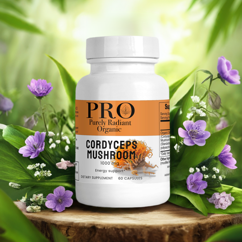 Purely Radiant Organic - Cordyceps Mushroom Supplement - Elevate Your Well-being with Nature's Rarity