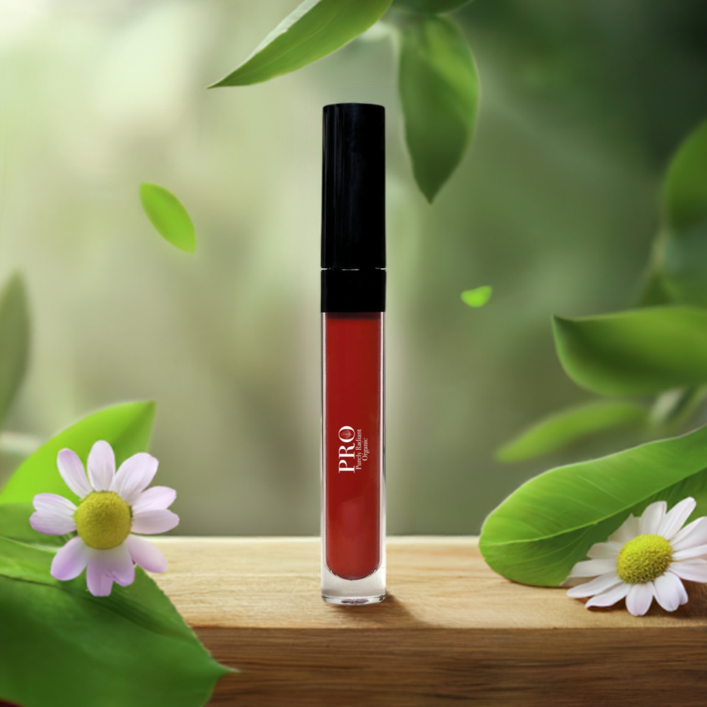 Vegan Long-Wear Ruby Red Liquid Lipstick with Vibrant Velvety Finish