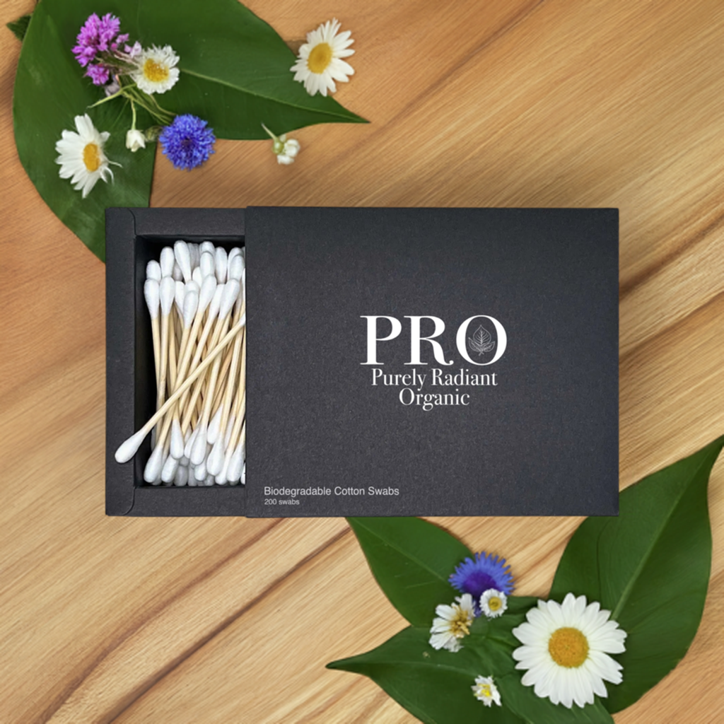 Purely Radiant Organic Biodegradable Cotton Swabs - Eco-Friendly and Ultra-Soft