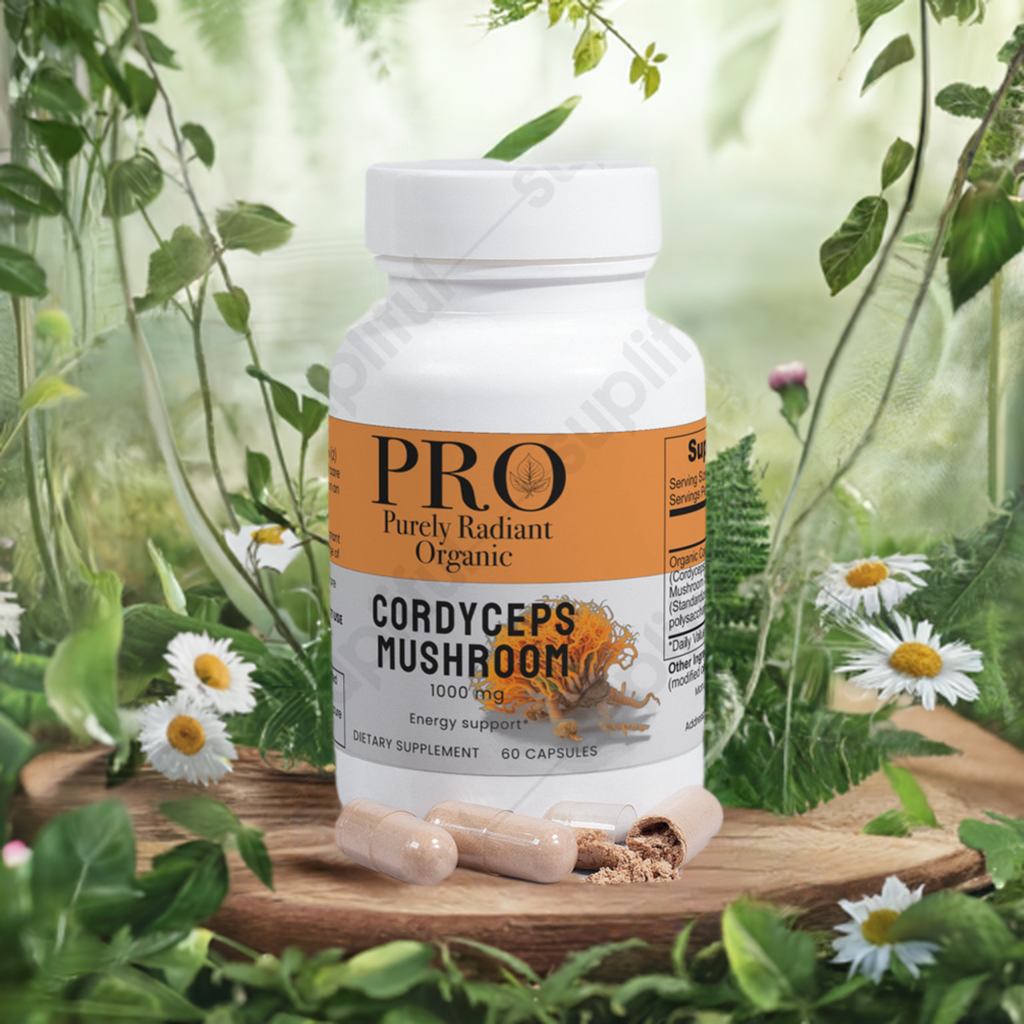 Purely Radiant Organic - Cordyceps Mushroom Supplement - Elevate Your Well-being with Nature's Rarity