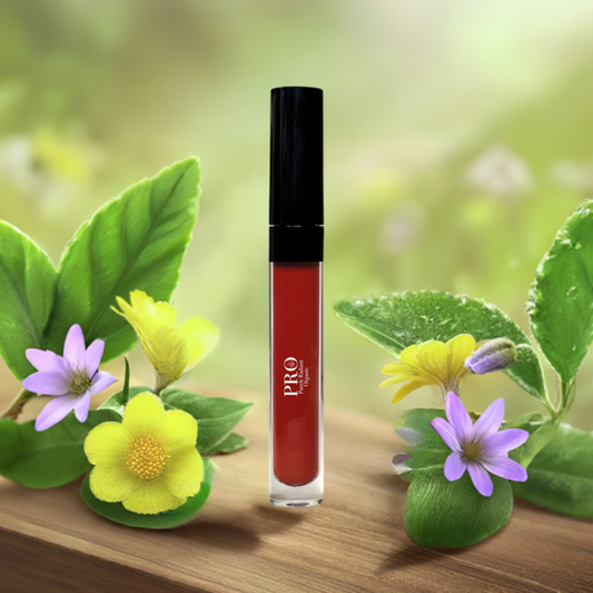 Vegan Long-Wear Ruby Red Liquid Lipstick with Vibrant Velvety Finish