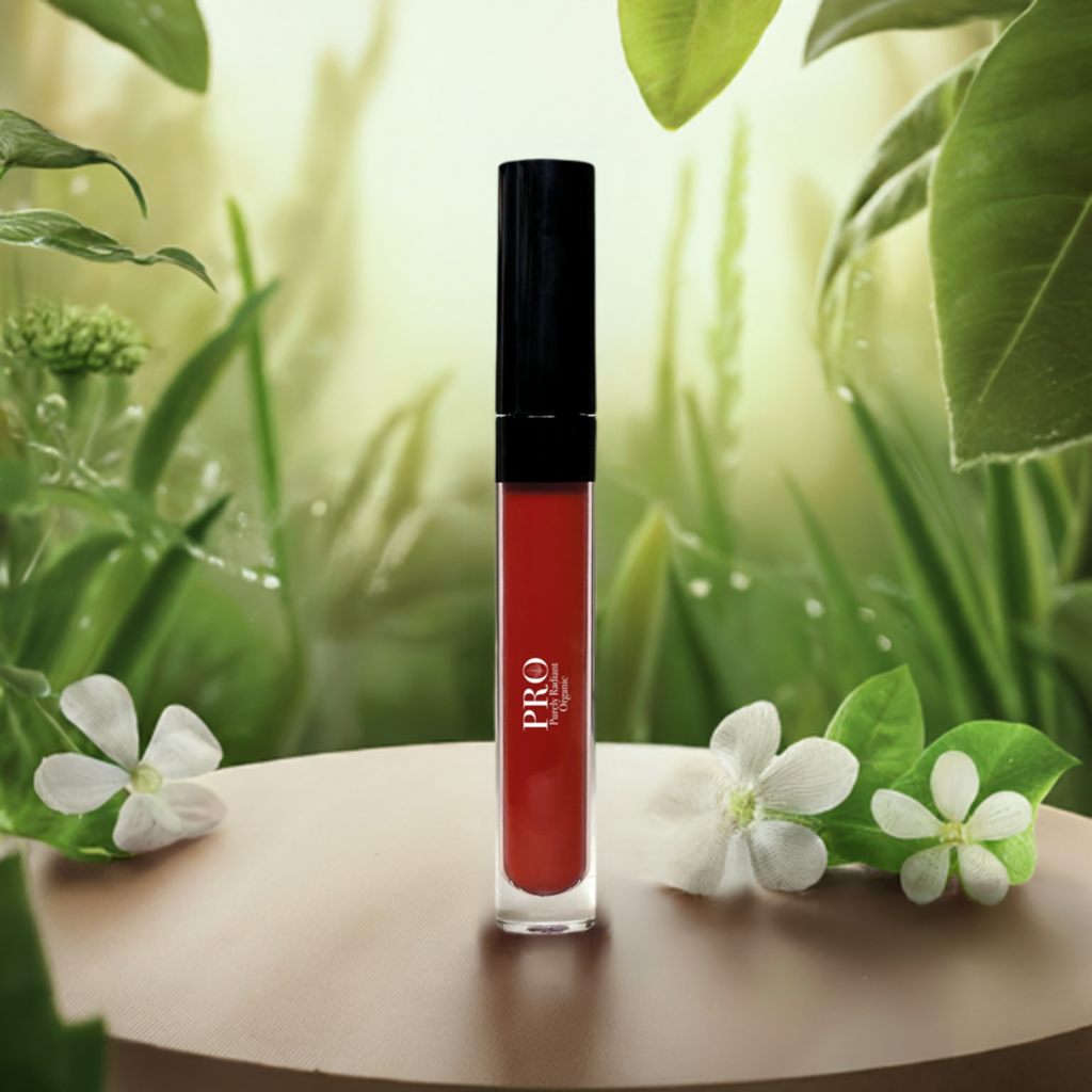 Vegan Long-Wear Ruby Red Liquid Lipstick with Vibrant Velvety Finish