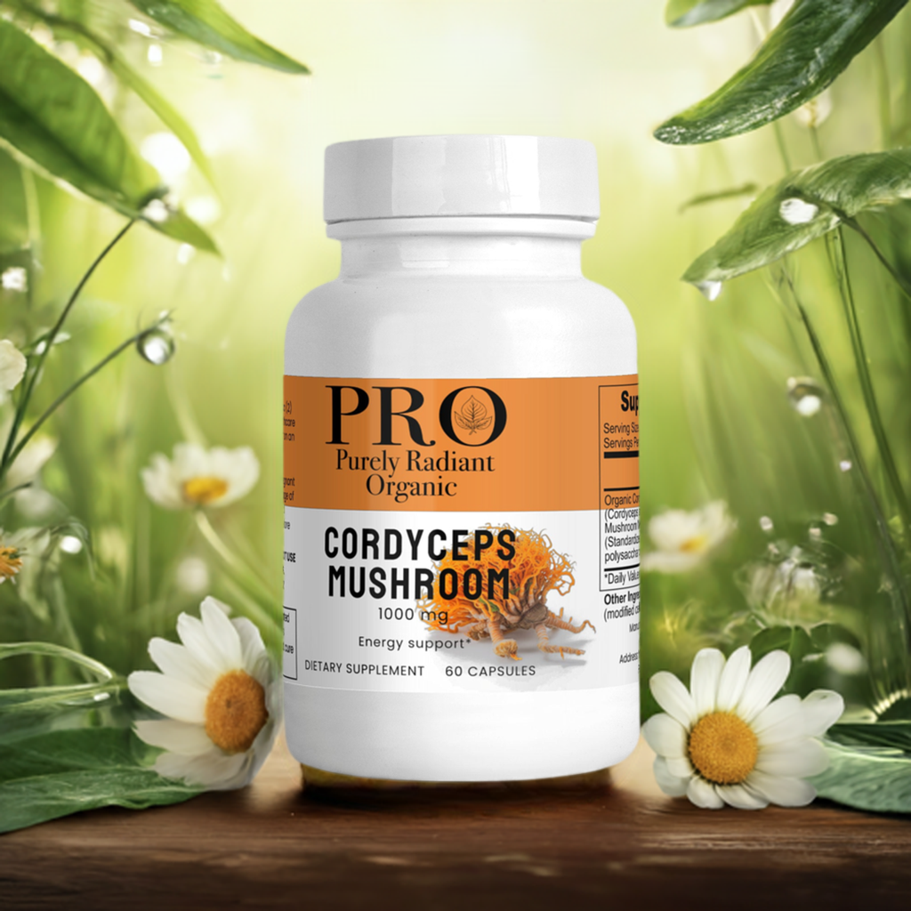 Purely Radiant Organic - Cordyceps Mushroom Supplement - Elevate Your Well-being with Nature's Rarity