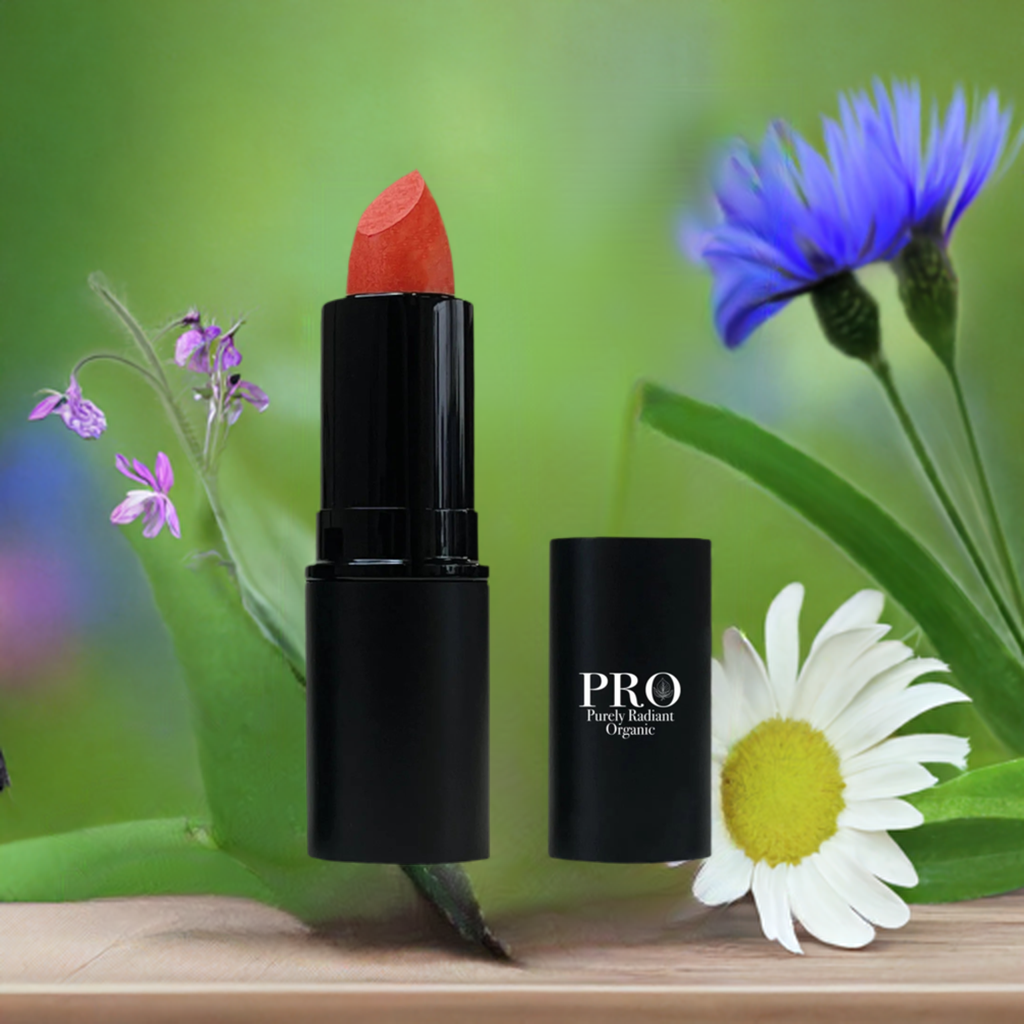 Discover the Radiance: Fire Cracker Red Lipstick by Purely Radiant Organic