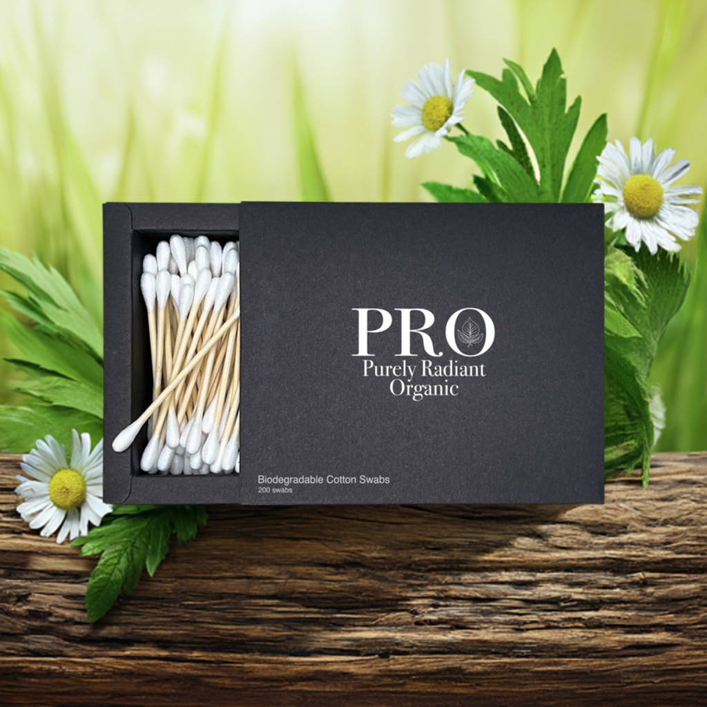 Purely Radiant Organic Biodegradable Cotton Swabs - Eco-Friendly and Ultra-Soft