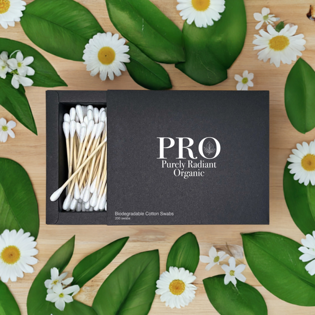 Purely Radiant Organic Biodegradable Cotton Swabs - Eco-Friendly and Ultra-Soft