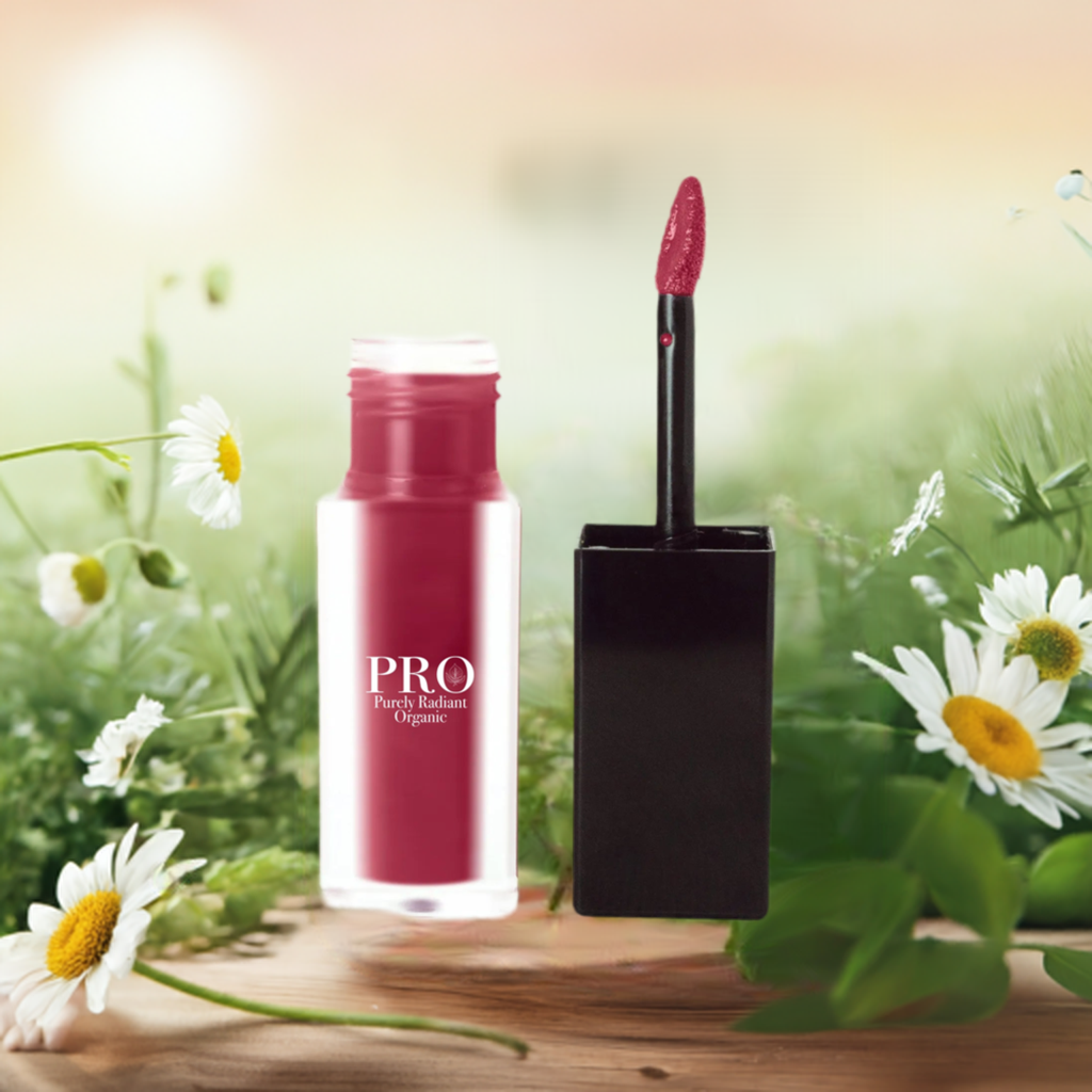 Get Flawlessly Matte Lips with Purely Radiant Organic's Deep Burgundy Matte Lip Stain