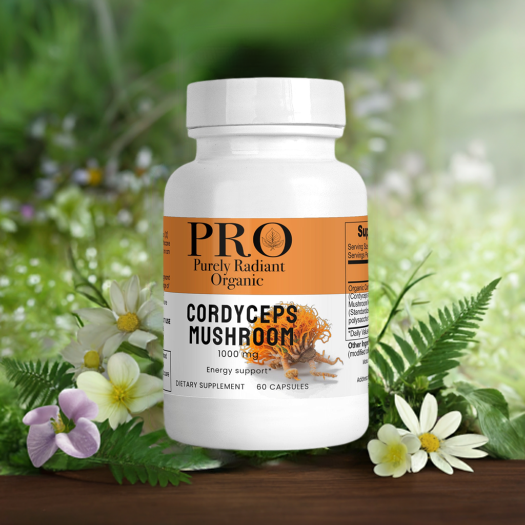 Purely Radiant Organic - Cordyceps Mushroom Supplement - Elevate Your Well-being with Nature's Rarity