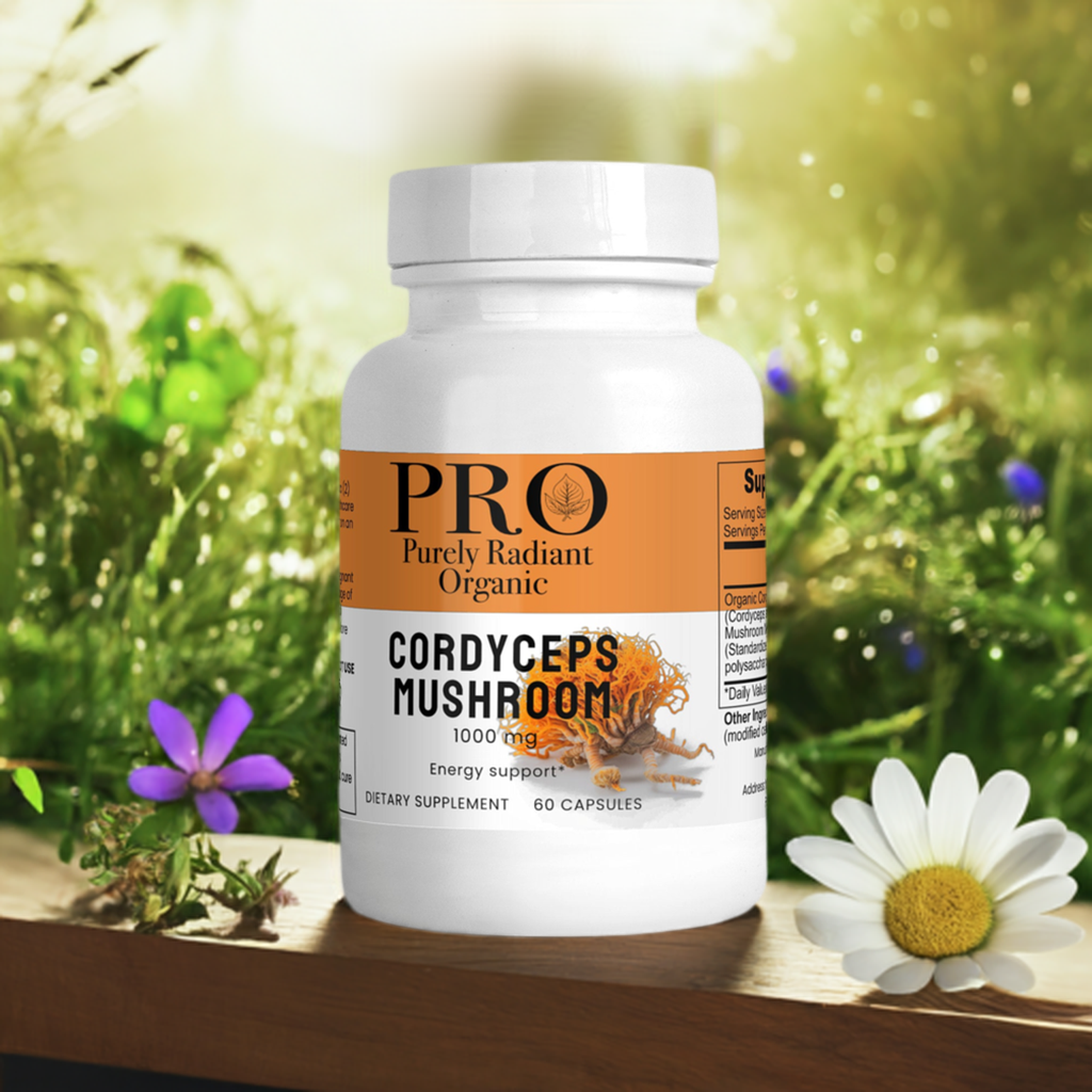 Purely Radiant Organic - Cordyceps Mushroom Supplement - Elevate Your Well-being with Nature's Rarity