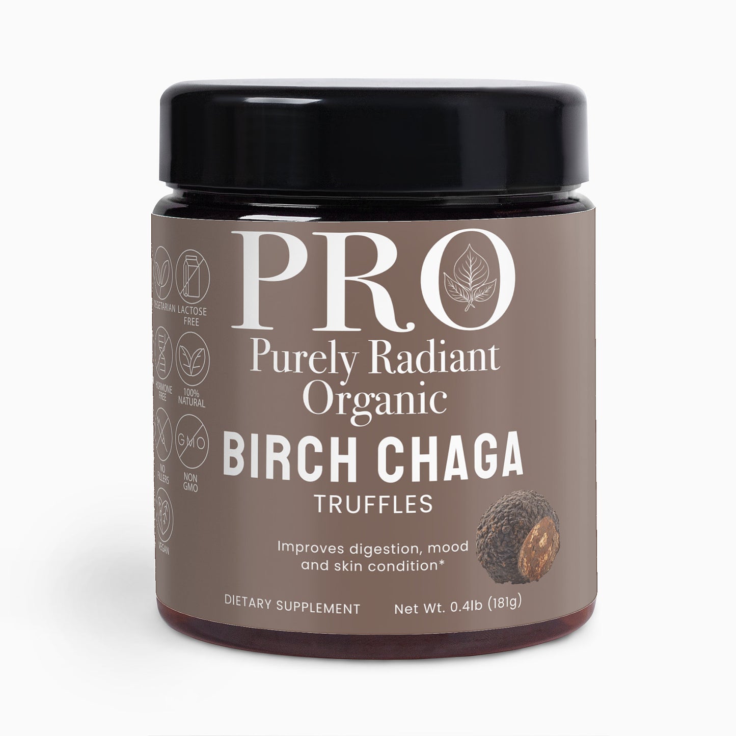 Purely Radiant Organic  - Birch Chaga Truffles - Boost Your Gut Health Naturally!