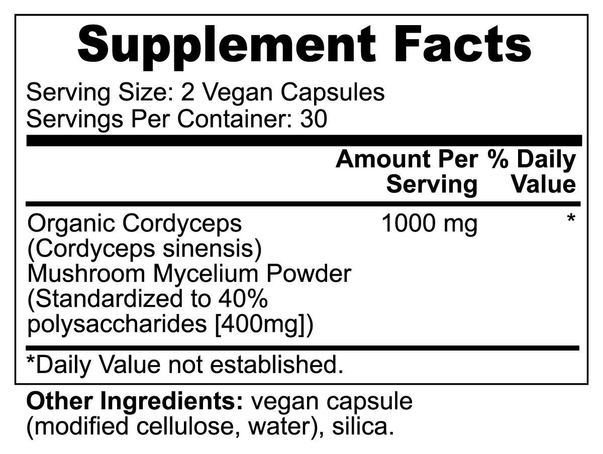 Purely Radiant Organic - Cordyceps Mushroom Supplement - Elevate Your Well-being with Nature's Rarity