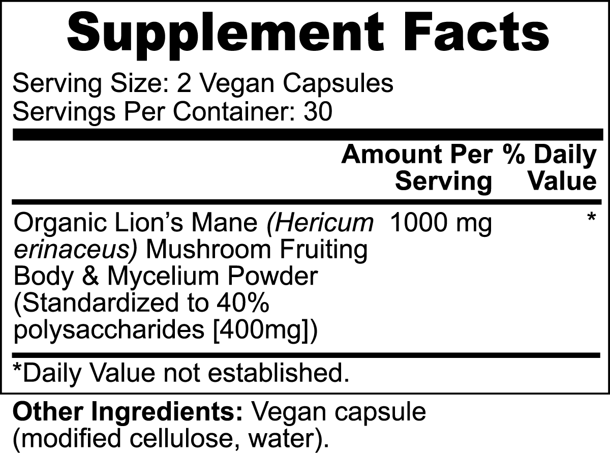 Purely Radiant Organic - Lions Mane Mushroom Supplement - A True Delight